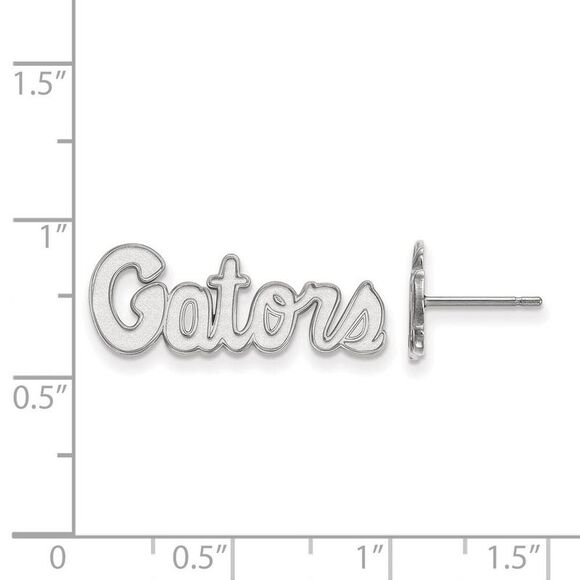 14k White Gold University of Florida XS (Tiny) 'Gators' Post Earrings